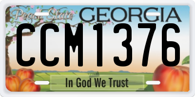 GA license plate CCM1376
