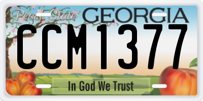 GA license plate CCM1377
