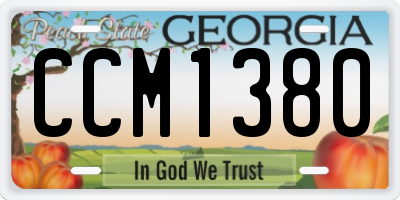 GA license plate CCM1380