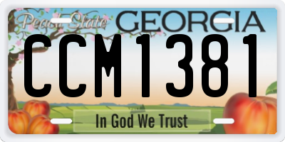 GA license plate CCM1381