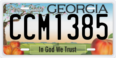GA license plate CCM1385