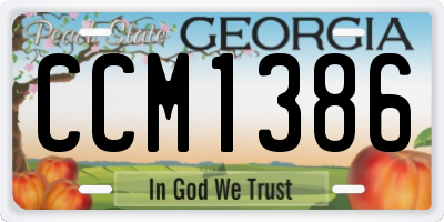 GA license plate CCM1386
