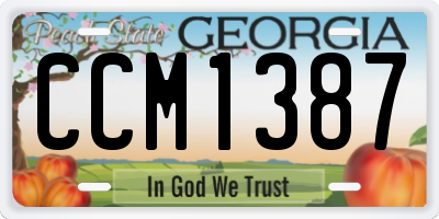 GA license plate CCM1387