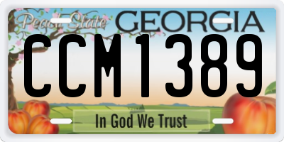 GA license plate CCM1389