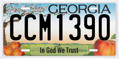 GA license plate CCM1390