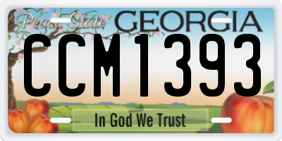 GA license plate CCM1393
