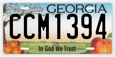 GA license plate CCM1394