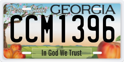 GA license plate CCM1396
