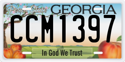 GA license plate CCM1397