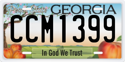 GA license plate CCM1399
