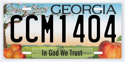 GA license plate CCM1404