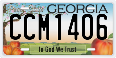 GA license plate CCM1406