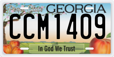 GA license plate CCM1409