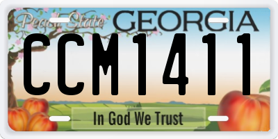 GA license plate CCM1411