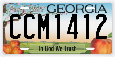 GA license plate CCM1412