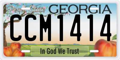 GA license plate CCM1414