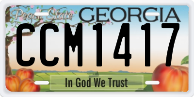 GA license plate CCM1417