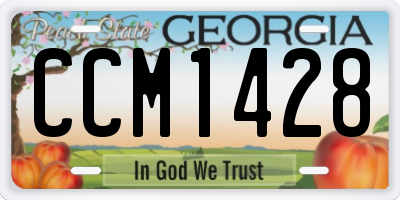GA license plate CCM1428