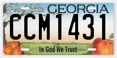 GA license plate CCM1431