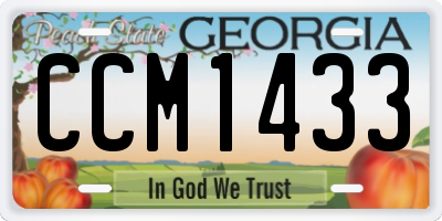 GA license plate CCM1433