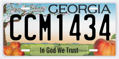 GA license plate CCM1434