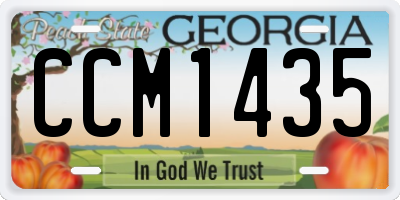 GA license plate CCM1435
