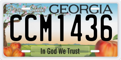 GA license plate CCM1436