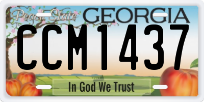 GA license plate CCM1437