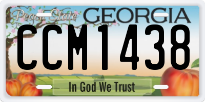 GA license plate CCM1438