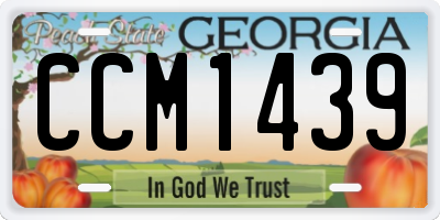 GA license plate CCM1439