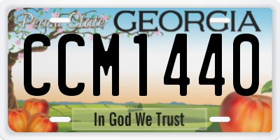 GA license plate CCM1440
