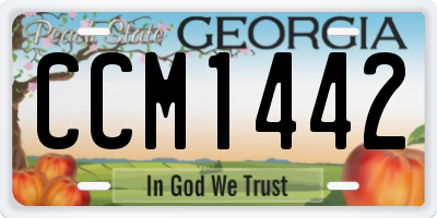 GA license plate CCM1442