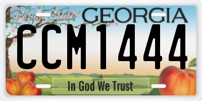 GA license plate CCM1444