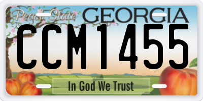 GA license plate CCM1455