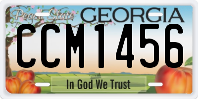 GA license plate CCM1456