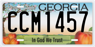 GA license plate CCM1457