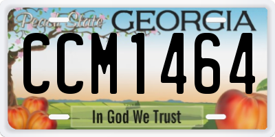 GA license plate CCM1464