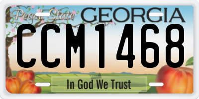 GA license plate CCM1468
