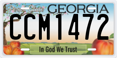 GA license plate CCM1472