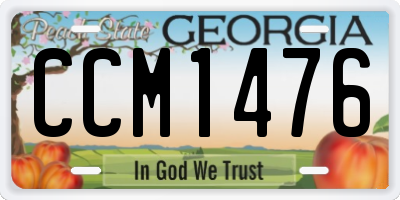 GA license plate CCM1476