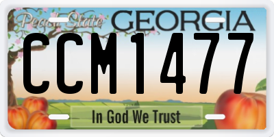 GA license plate CCM1477