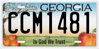 GA license plate CCM1481