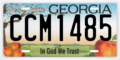 GA license plate CCM1485