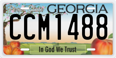 GA license plate CCM1488