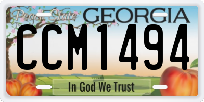 GA license plate CCM1494