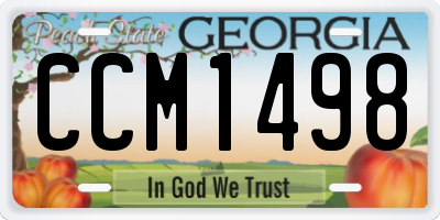 GA license plate CCM1498