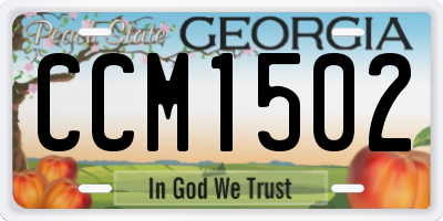 GA license plate CCM1502