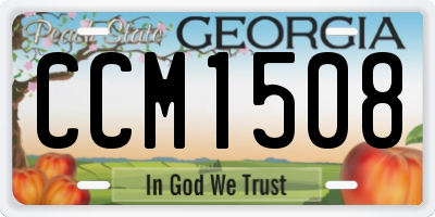 GA license plate CCM1508