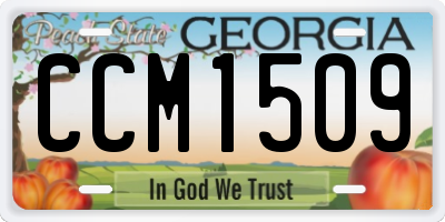 GA license plate CCM1509