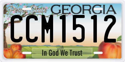 GA license plate CCM1512